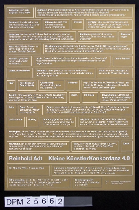 Reinhold Adt Kleine Künstlerkonkordanz 4.0